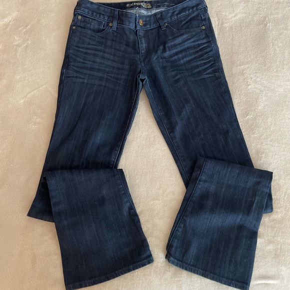 Express Denim “Stella Barely Boot” Blue Jeans - Size 4R - Picture 6 of 15